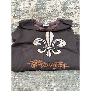 Y2K Under Gear fleur-de-lis Shirt Embroidered Grunge Skate Wear XL